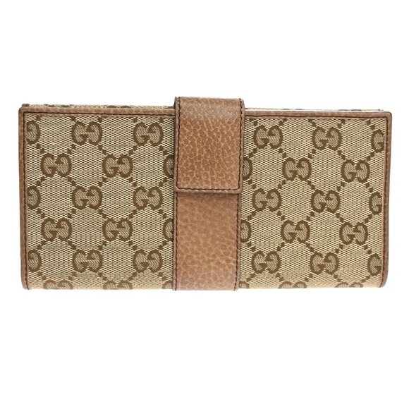 GUCCI Logo GG Pattern Long Wallet Canvas Leather Brown SHW 68EF217 - Picture 14 of 16